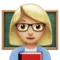 Woman Teacher: Medium-Light Skin Tone emoji on Apple iOS 13.2