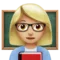 Woman Teacher: Medium-Light Skin Tone emoji on iPhone