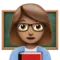 Woman Teacher: Medium Skin Tone emoji on Apple iOS 11.3