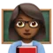 Woman Teacher: Medium-Dark Skin Tone emoji on iPhone