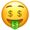 Cara de boca de diners emoji a Apple iOS 17.4