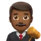 Man Judge: Medium-Dark Skin Tone emoji on iPhone (iOS 13.1)