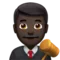Άνδρας Κριτής: Σκούρος Τόνος Δέρματος emoji στο iPhone (iOS 15.4)