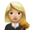 Woman Judge: Medium-Light Skin Tone emoji on iPhone