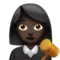 Γυναίκα Δικαστής: Σκούρος Τόνος Δέρματος emoji στο iPhone (iOS 17.4)