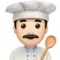 Mężczyzna Cook: Jasny odcień skóry emoji na Apple iOS 13.3