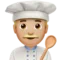 Man Cook: Medium-Light Skin Tone emoji on Apple iOS 17.4