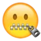 Cara amb cremallera emoji a Apple iOS 9.3