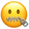 Zipper-Mouth Face emoji on Apple iOS 10.2