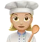 Woman Cook: Medium-Light Skin Tone emoji on iPhone