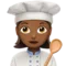 Woman Cook: Medium-Dark Skin Tone emoji on Apple iOS 12.2