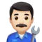 Man Mechanic: Light Skin Tone emoji on iPhone
