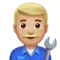 Man Mechanic: Medium-Light Skin Tone emoji on Apple iOS 11.2