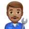 Άνδρας Μηχανικός: Μεσαίος Τόνος Δέρματος emoji στο iPhone (iOS 17.4)