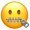 Zipper-Mouth Face emoji on iPhone