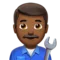 Man Mechanic: Medium-Dark Skin Tone emoji on iPhone