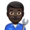Man Mechanic: Dark Skin Tone emoji on iPhone