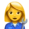 Γυναίκα Μηχανικός emoji στο iPhone (iOS 17.4)