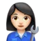 Woman Mechanic: Light Skin Tone emoji on Apple iOS 17.4