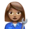 Γυναίκα Μηχανικός: Μεσαίος Τόνος Δέρματος emoji στο iPhone (iOS 17.4)