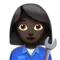 Woman Mechanic: Dark Skin Tone emoji on iPhone (iOS 13.1)