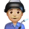 Man Factory Worker: Medium-Light Skin Tone emoji on iPhone