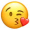 Πρόσωπο που στέλνει ένα φιλί emoji στο iPhone (iOS 15.4)