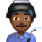 Manlig fabriksarbetare: Mellanmörk hudton emoji på iPhone (iOS 11.2)
