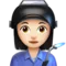 Woman Factory Worker: Light Skin Tone emoji on Apple iOS 17.4
