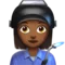 Woman Factory Worker: Medium-Dark Skin Tone emoji on Apple iOS 13.3