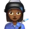 Woman Factory Worker: Medium-Dark Skin Tone emoji on Apple iOS 17.4