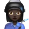 Woman Factory Worker: Dark Skin Tone emoji on iPhone (iOS 13.1)