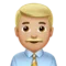Man Office Worker: Medium-Light Skin Tone emoji on iPhone (iOS 13.1)