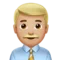 Man Office Worker: Medium-Light Skin Tone emoji on iPhone