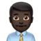Man Office Worker: Dark Skin Tone emoji on iPhone
