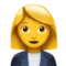 Woman Office Worker emoji on Apple iOS 17.4
