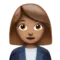 女性上班族：中等肤色 iPhone 上的表情符号 (iOS 11.3)