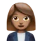 女性上班族：中等肤色 iPhone 上的表情符号 (iOS 16.4)