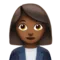 女性办公室职员：中等偏深肤色 iPhone 上的表情符号 (iOS 11.3)