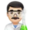 Man Scientist: Light Skin Tone emoji on iPhone