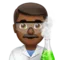 Wissenschaftler (Mann): Mittel- bis dunkler Hautton Emoji auf Apple iOS 17.4