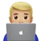 Man Technologist: Medium-Light Skin Tone emoji on Apple iOS 17.4