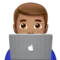 Man Technologist: Medium Skin Tone emoji on iPhone