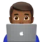 Man Technologist: Medium-Dark Skin Tone emoji on iPhone
