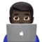Man Technologist: Dark Skin Tone emoji on Apple iOS 12.2