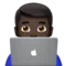 Man Technologist: Dark Skin Tone emoji on iPhone