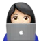 女性技术员：肤色较浅 iPhone 上的表情符号 (iOS 16.4)