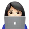 Woman Technologist: Light Skin Tone emoji on iPhone