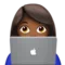 女性技术员：中等偏深肤色 iPhone 上的表情符号 (iOS 13.3)
