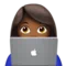 Woman Technologist: Medium-Dark Skin Tone emoji on iPhone